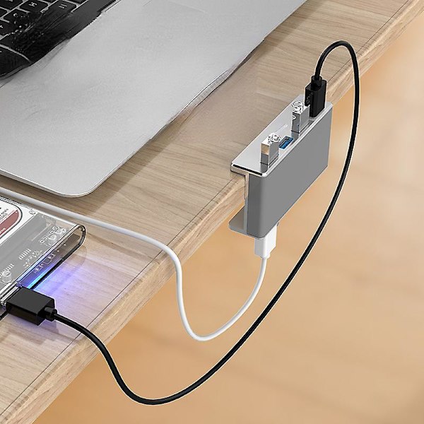 Aluminiumlegering Usb3.0 Splitter Dator Notebook Konverteringsspänne Silver
