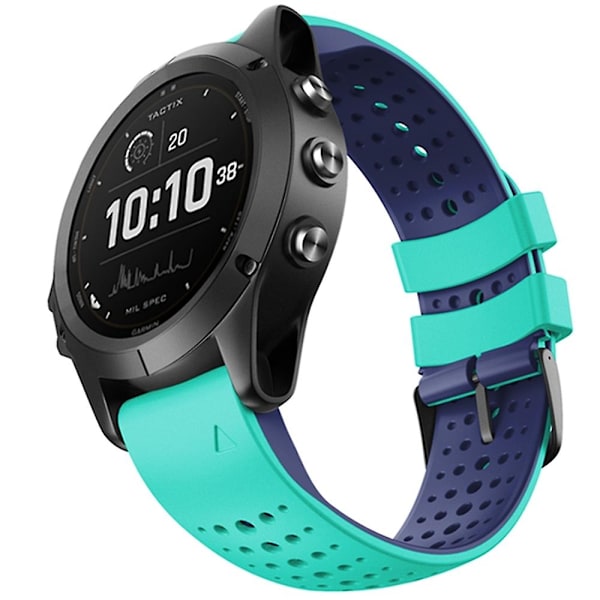 Garmin Fenix 6 -silikoniranneke Mint Green Blue