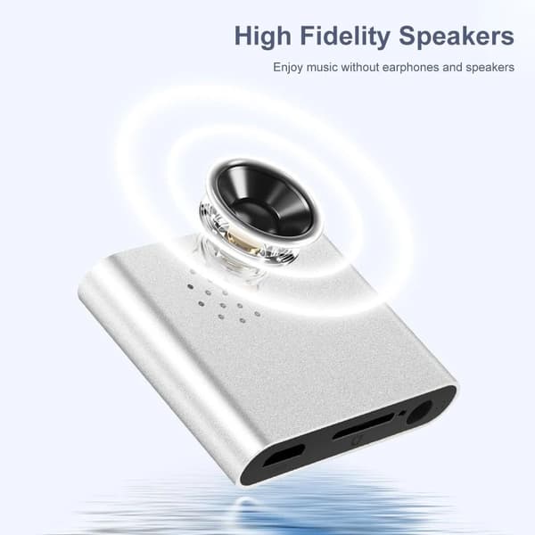 MP3-afspiller - 8 GB kort + Bluetooth-hovedtelefoner (sølv)