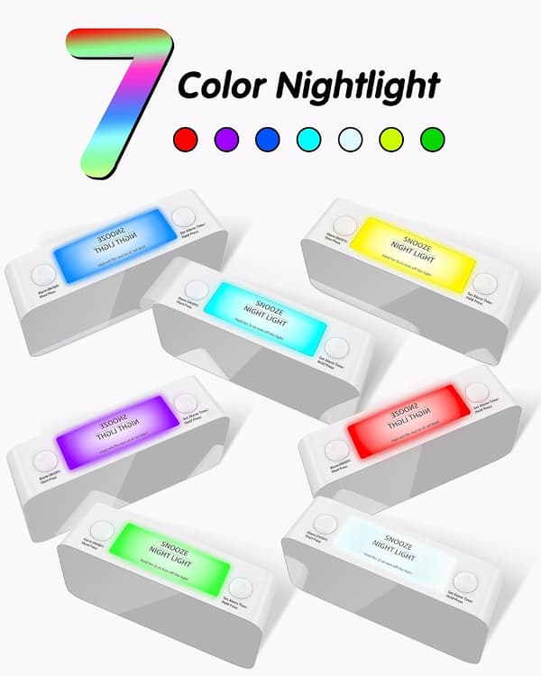 Vibrerande RGB-väckarklocka för tungsovare vuxna, med 2,56'' stora siffror Black