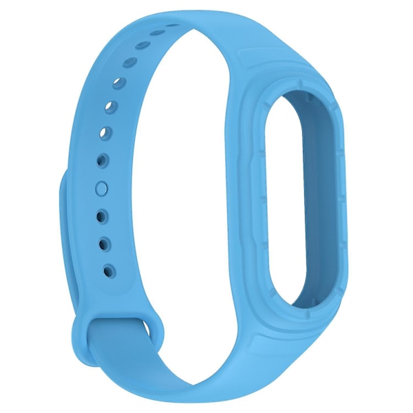 For Xiaomi Smart Band 8 udskiftning silikone urrem integrere armbånd med etui Azure, Sky Blue N Xiaomi Smart Band 8
