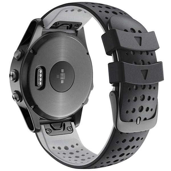 Garmin Fenix 6 -silikoniranneke Black Grey