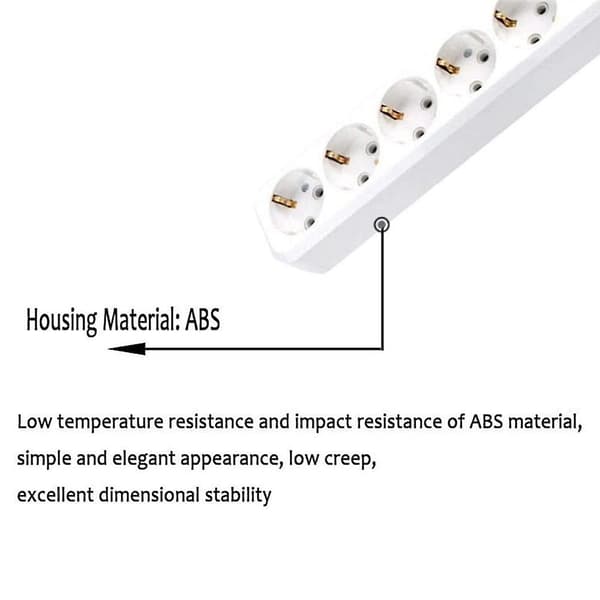 Stikkontaktlist - Ekstra flat pluggkabelbryter Flere stikkontakter med barnesikring Flat pluggkontaktlist Five socket 3M
