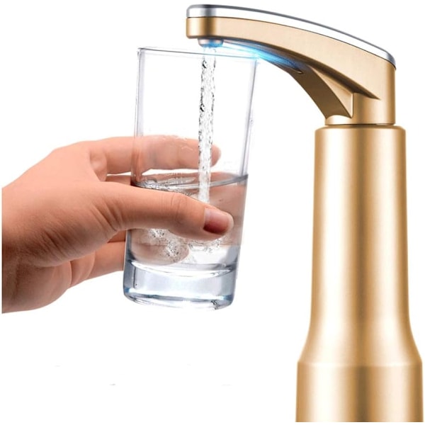 Elektrisk drikkevandspumpe til 5-gallon spande, 2.16\" og 1.5\" diameter flasker (Guld)