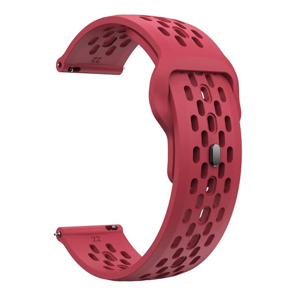 Til Garmin vivoactive 5 / Venu 2 Plus silikoneurrem 20mm hul justerbar rem Red