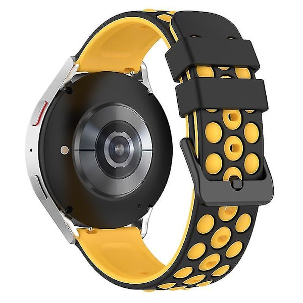 Samsungin, Huawein, Huamin, Garminin, Polarin kellohihna 22 mm:n kellohihna useilla pyöreillä rei'illä Black Yellow E Garmin Forerunner 255