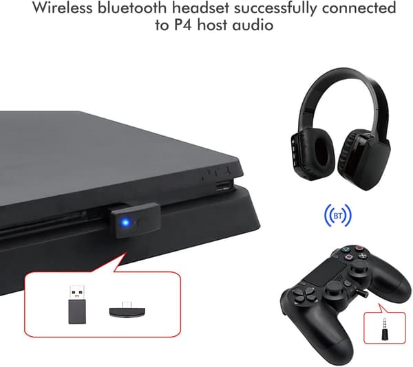 Adapter - Bluetooth 5.0 Audio Modtager Til Ps4 /Ps5 Spilhovedtelefoner