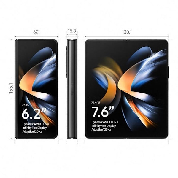 SAMSUNG Galaxy Z Fold4 256GB 5G Sort Svart