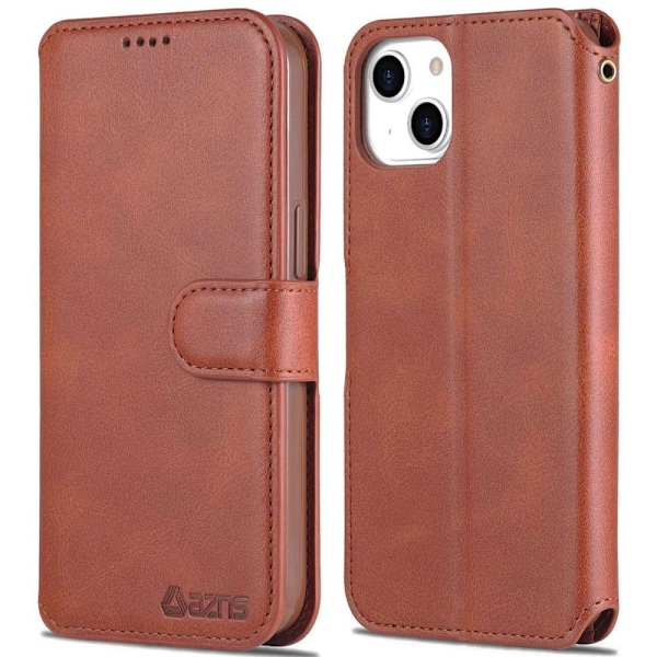AZNS Scratch Resistant iPhone 14 Plus Premium Plånboksfodral - Brun Brun