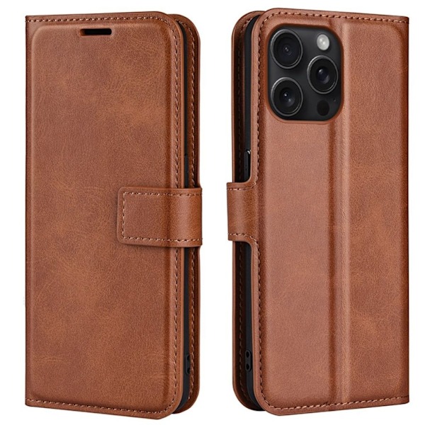 iPhone 16 Pro Max Plånboksfodral - Ljusbrun Brun