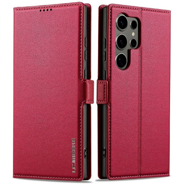 LC.IMEEKE Samsung Galaxy S25 Ultra Plånboksfodral - Röd Röd