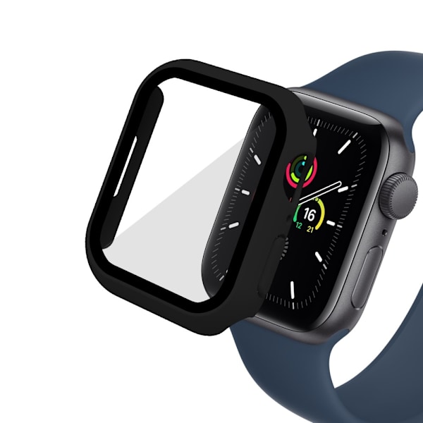 Skal + skärmskydd 2-i-1 för Apple Watch 7 / 8 / 9 45mm - Svart Svart