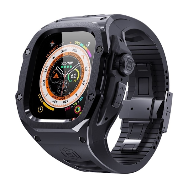 SHELLBOX Apple Watch Ultra 49mm / Ultra 2 49mm Klockarmband med Skal - Svart Svart