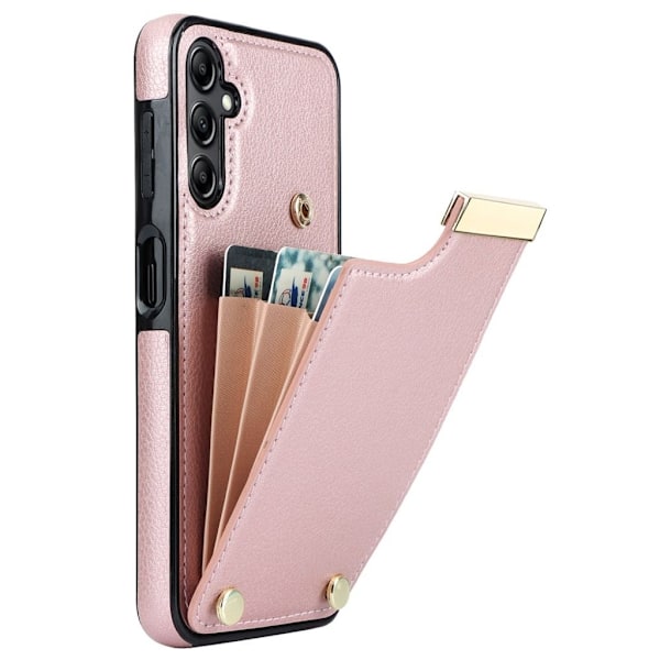Samsung Galaxy A14 5G Skal med korthållare - Roséguld Rosa