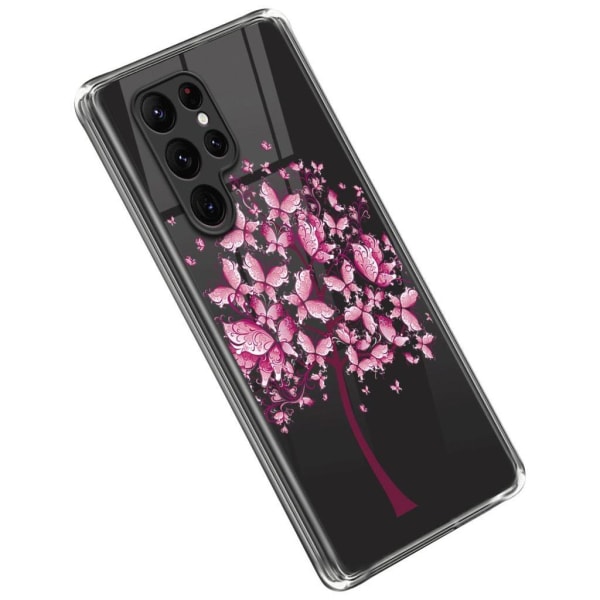 Samsung Galaxy S23 Ultra skal med ett mönster - Rosa blommor Rosa