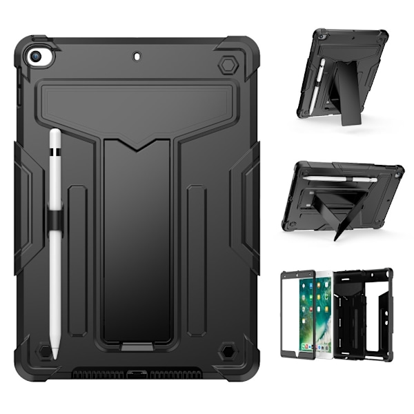iPad 10.2" 2021/2020/2019 Stöttåligt skal med stativ - Svart Svart