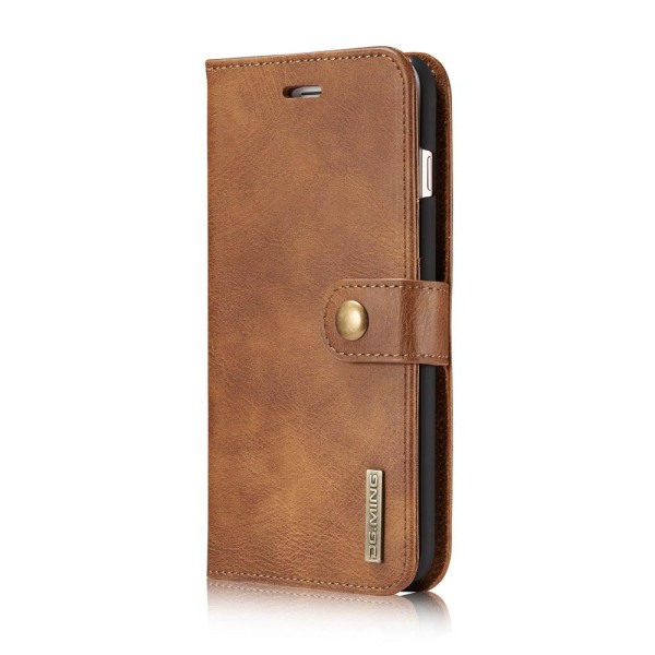 DG.MING Plånboksfodral 2-i-1 Split Leather för iPhone 7/8 Plus - Brun