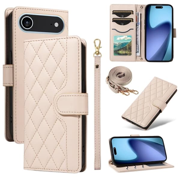 iPhone Air Plånboksfodral med rem - Beige Beige