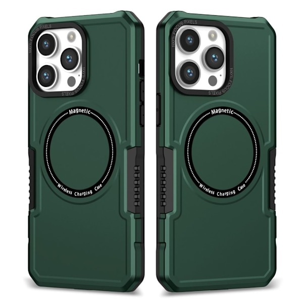 Magnetisk iPhone 15 Pro hybridskal - Grön Grön