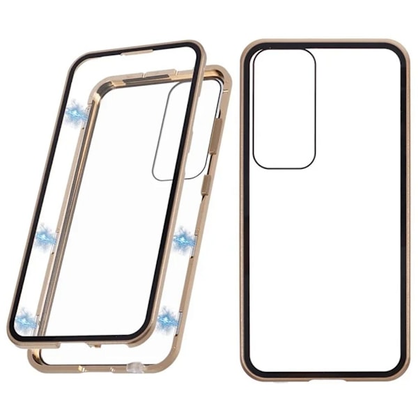 Samsung Galaxy S25 Skal med 360-skydd och skärmskydd - Guld Guld