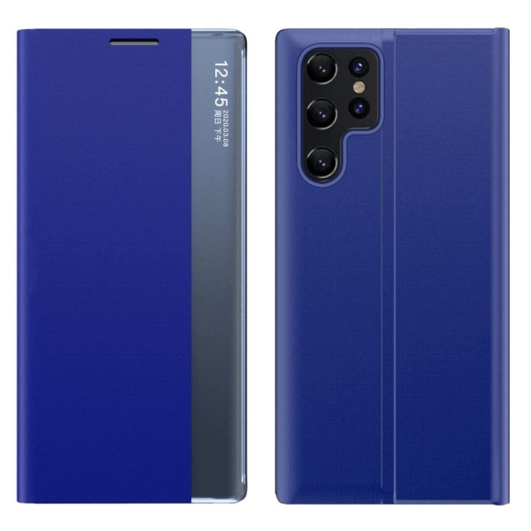 Samsung Galaxy S24 Ultra flip-fodral med stativ - Blå Blå