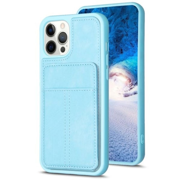 iPhone 15 matt skal med kortplats - Blå Blå