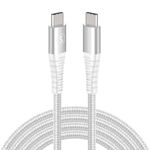 SiGN USB-C till USB-C Kabel 5A, 100W, 2m - Vit Vit