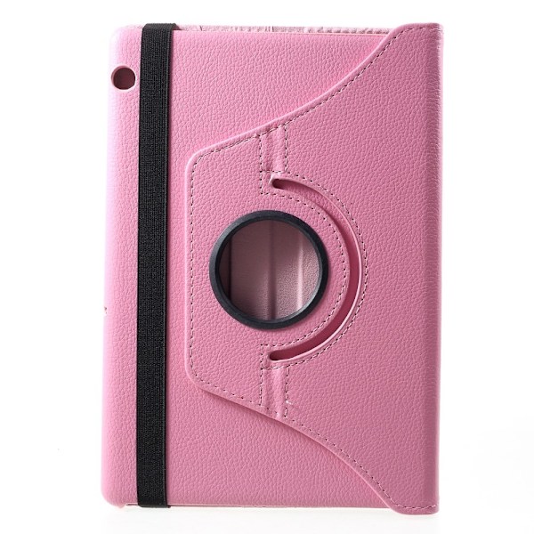 Litchi Skin Fodral med Stativ till Huawei MediaPad T5 10 - Rosa Rosa