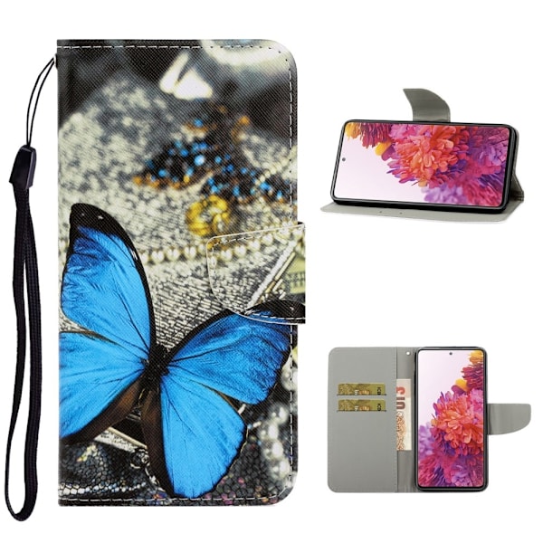 Fodral till Samsung Galaxy S20 FE - Blå fjäril Blå