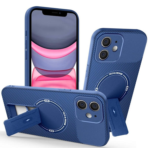 iPhone 11 Hybridskal med Stativ - Blå Blå