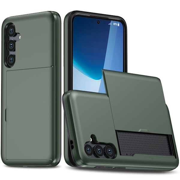 Samsung Galaxy S24 FE Skal med korthållare - Grön Grön