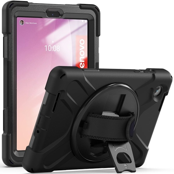 Lenovo Tab M8 Gen 4 skal med en handledsrem - Svart Svart