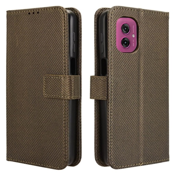 Motorola Moto G55 5G fodral med stativ - Brun Brun