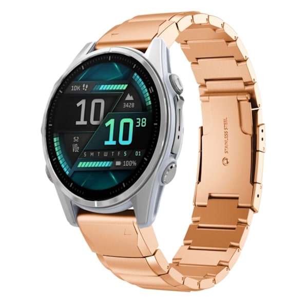 Garmin Fenix 8 AMOLED 43mm Klockarmband i rostfritt stål - Roséguld Rosa