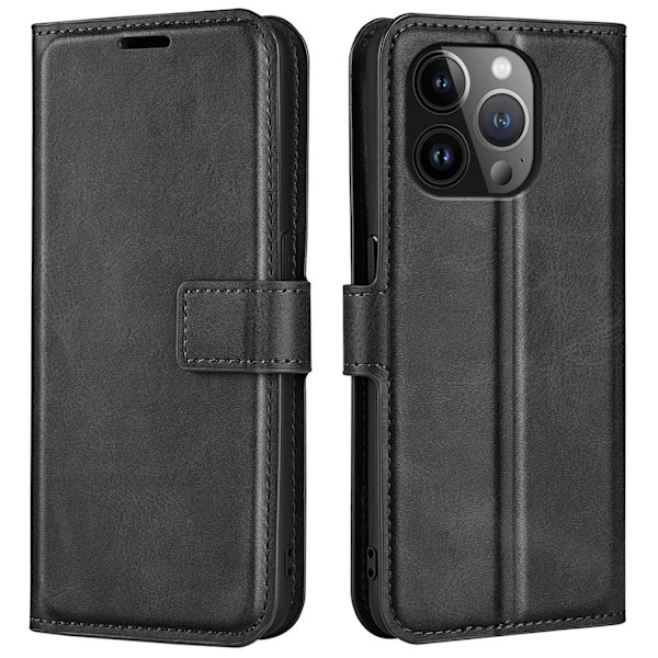 PU-Läder iPhone 15 Pro fodral - Svart Svart