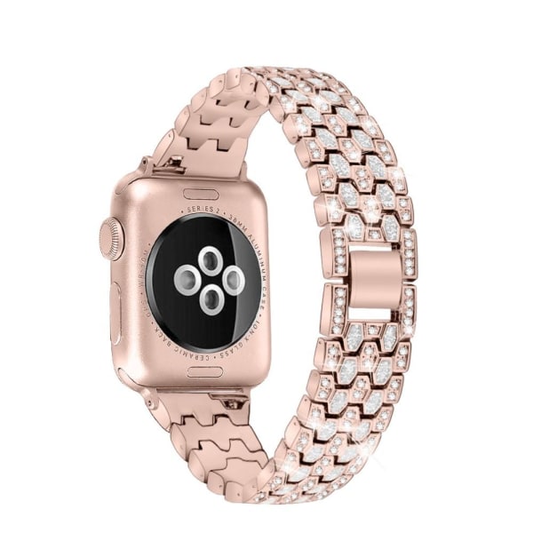 Rhinestone Metallarmband för Apple Watch Ultra 49mm - Roseguld Guld