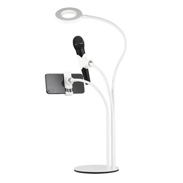 Deltaco 3-IN-1 Selfie Ring Lampa med Smartphone- och Mikrofonhål och Mikrofonhållare