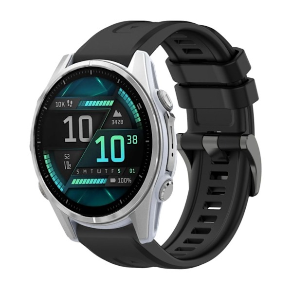 Garmin Fenix 8 AMOLED 43mm Klockarmband i silikon - Svart Svart