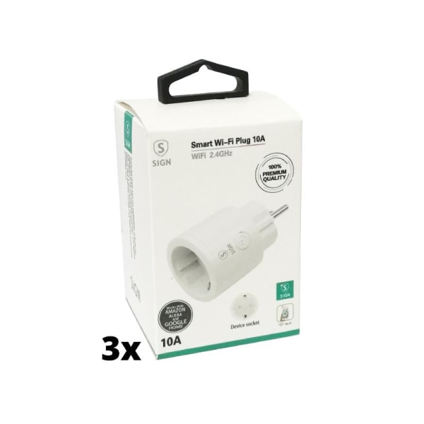 SiGN Smart Home Smart Plug WiFi 10A - 3-pack 3-pack