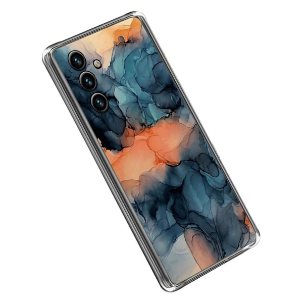 Samsung Galaxy A14 5G skal med en marmordesign - Orange/Blå Blå