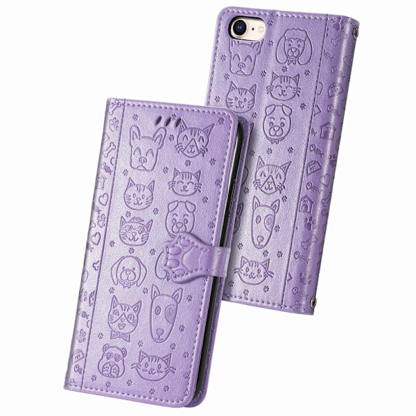 Plånboksfodral för iPhone 6/7/8/SE (2nd Gen) - Cat Dog Pattern Cat Dog Pattern