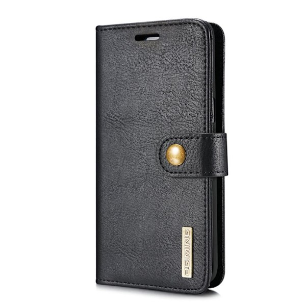 DG.MING Plånboksfodral 2-i-1 Split Leather för Samsung Galaxy S8 - Svart Svart