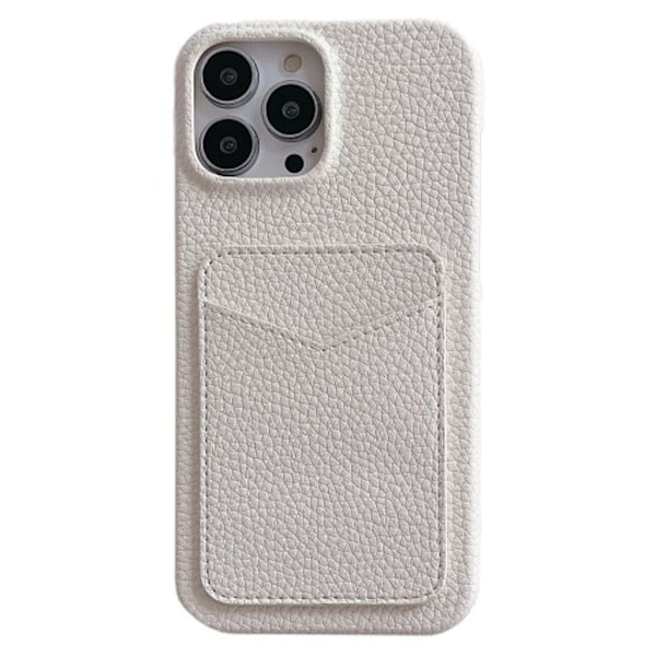 iPhone 15 Litchi Texture skal - Vit Vit