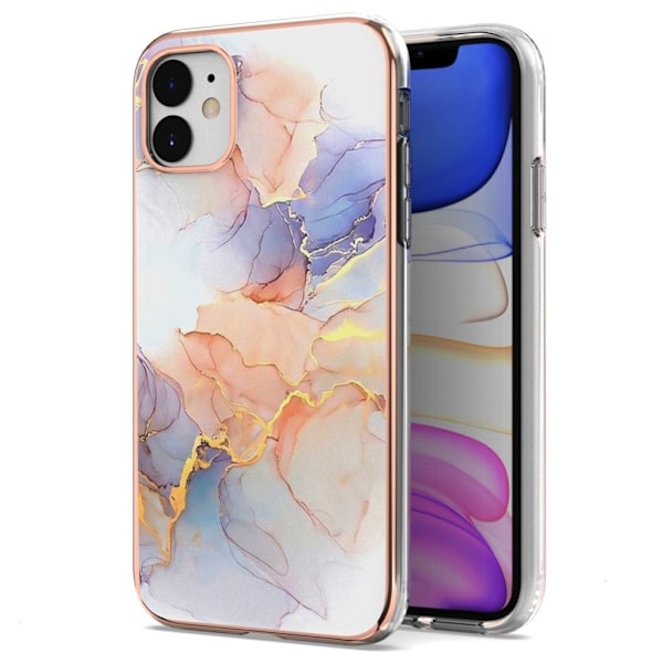 IPhone 11 skal i marmor - Blå, Orange Blå