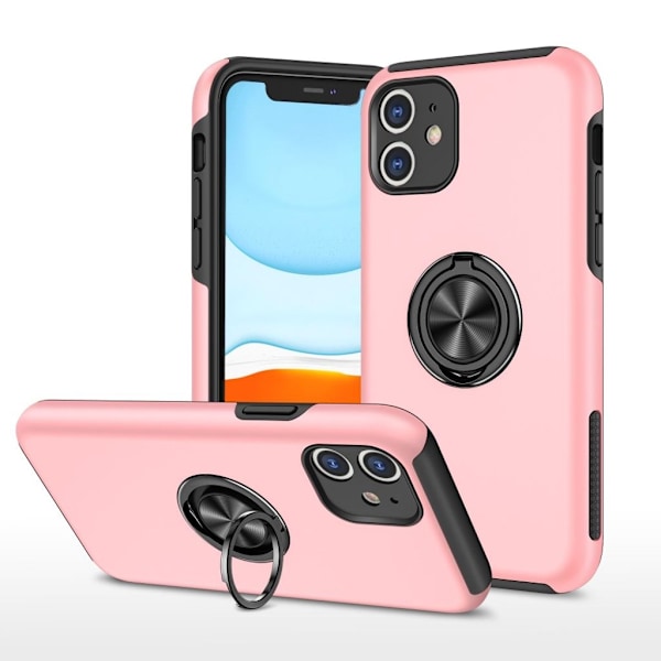 iPhone 11 skal med en ringhållare - Rosa Rosa