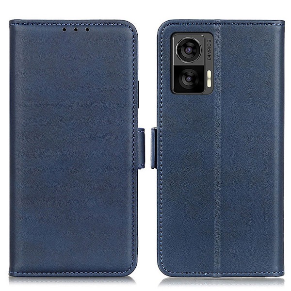 Motorola Edge 30 Neo 5G Shockproof PU Leather fodral - Blått Blå