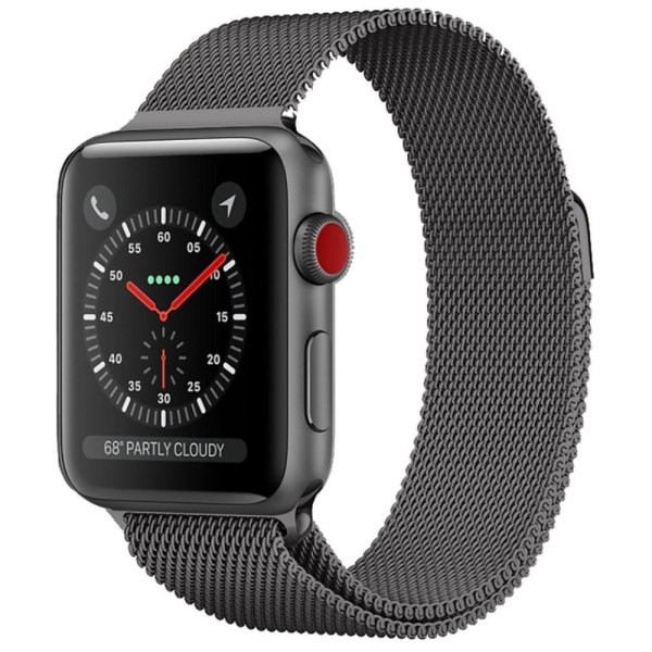 Milanese Metallarmband för Apple Watch 4/5/6/SE 44 mm & 1/2/3 42 grå
