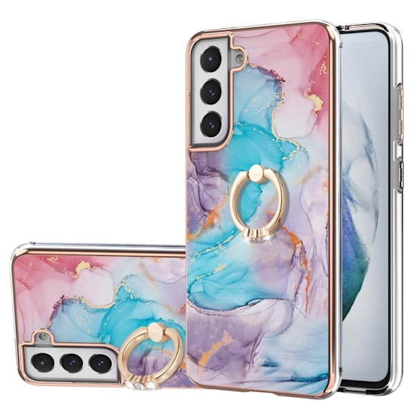 Samsung Galaxy S21 FE 5G skal med ett stativ - Milky Way Marble Blue Milky Way Marble Blue