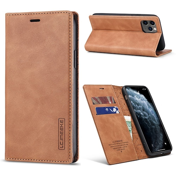 LC.IMEEKE iPhone 11/XR Plånboksfodral - Brun Brun