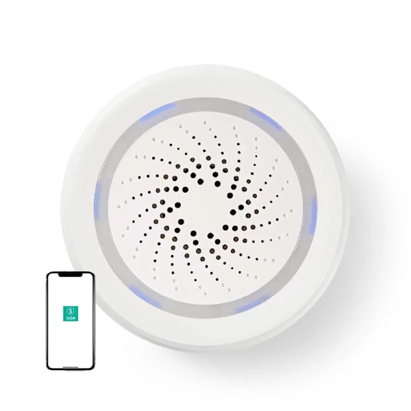 SiGN Smart Home WiFi Siren - Vit Vit